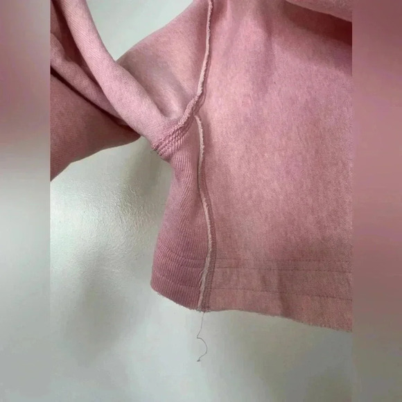 CHAMPION Vintage Reverse Weave Natural State Cropped Oversized Hoodie Pink Sz S - Picture 10 of 16